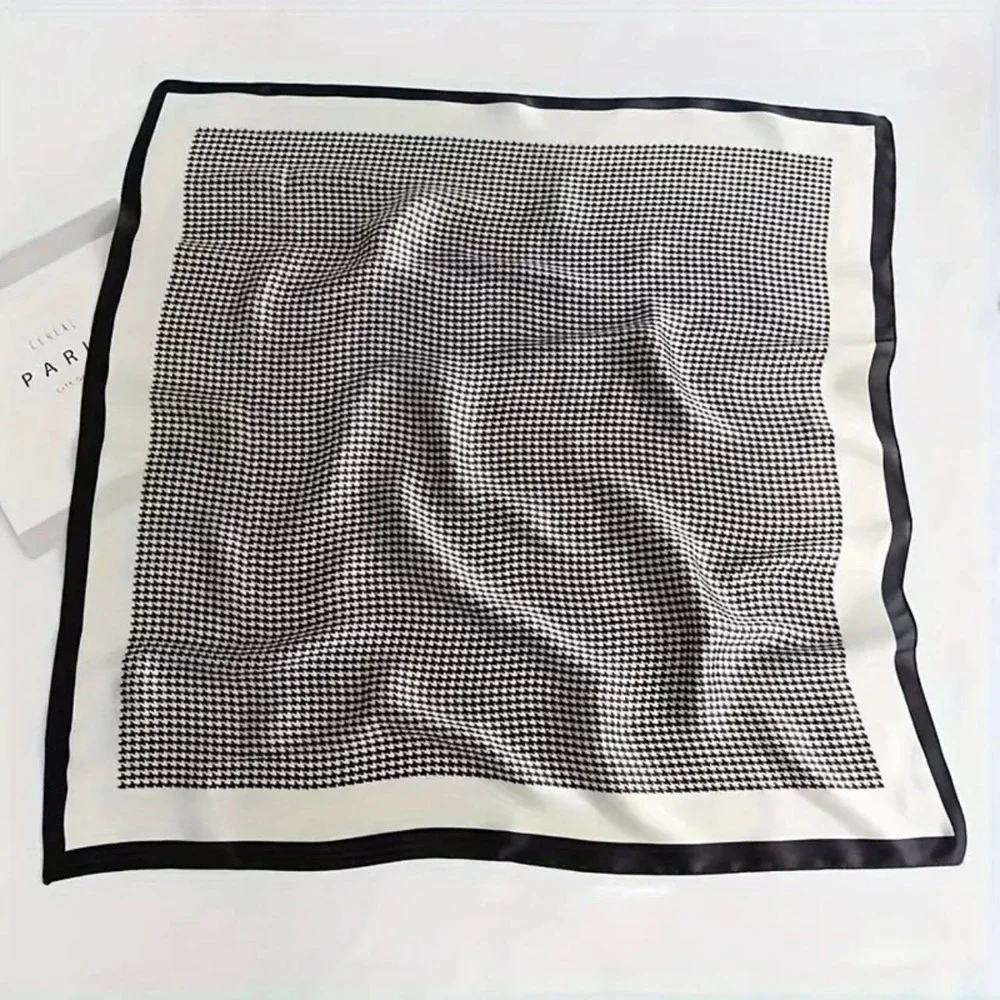 Silky Scarf, Simple Pattern Scarf 70cm Square Neck Scarves Shawl - Picture 4 of 5